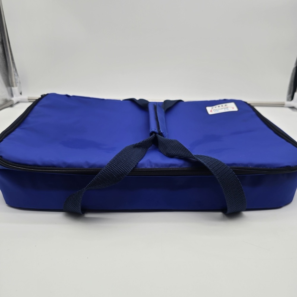 Pyrex Portables Blue Travel Carry Bag Insulated Case 16" X 10 X 2.5" Hot or Cold - Picture 2 of 8